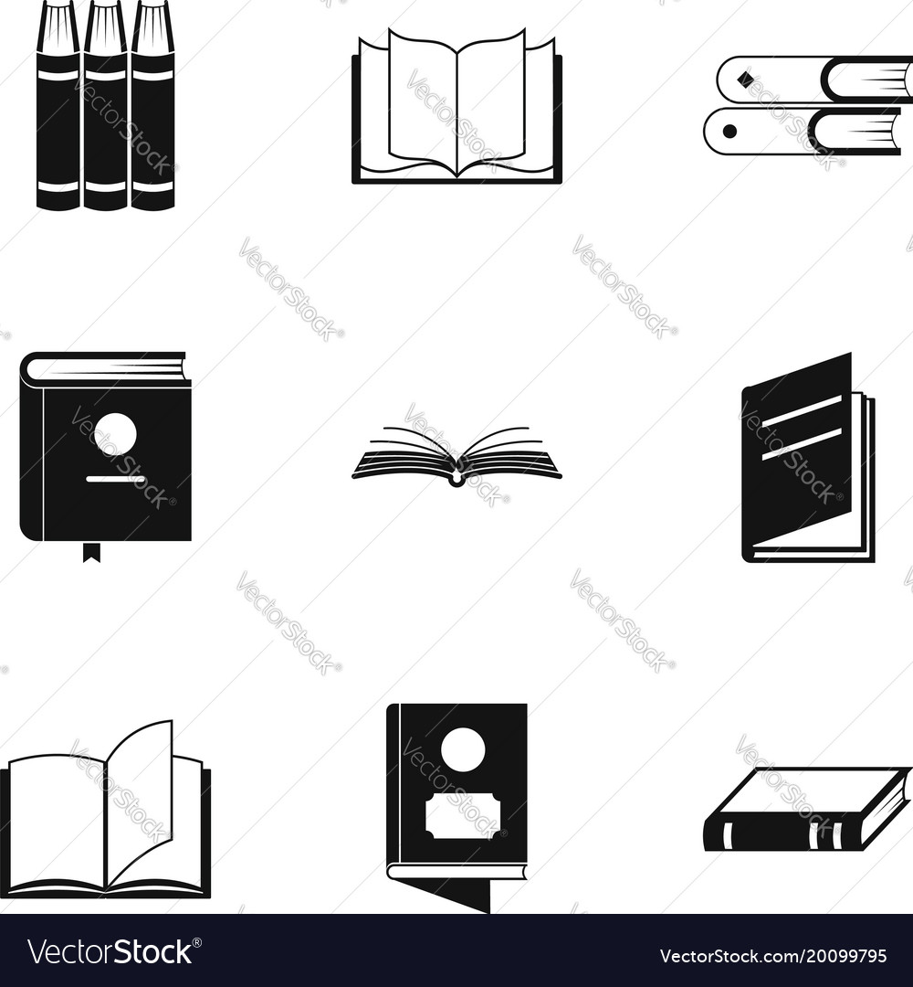 Reference point icons set simple style Royalty Free Vector