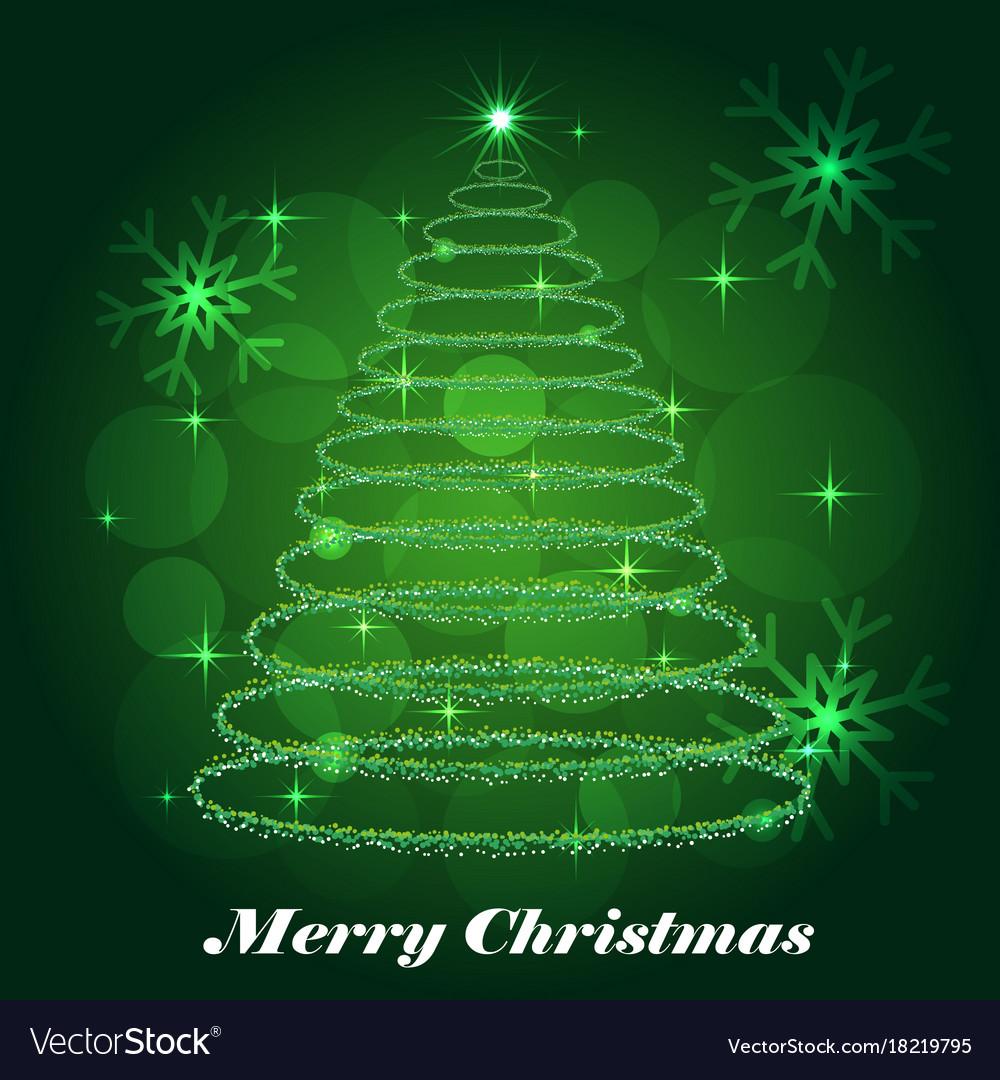 Shining christmas tree winter background