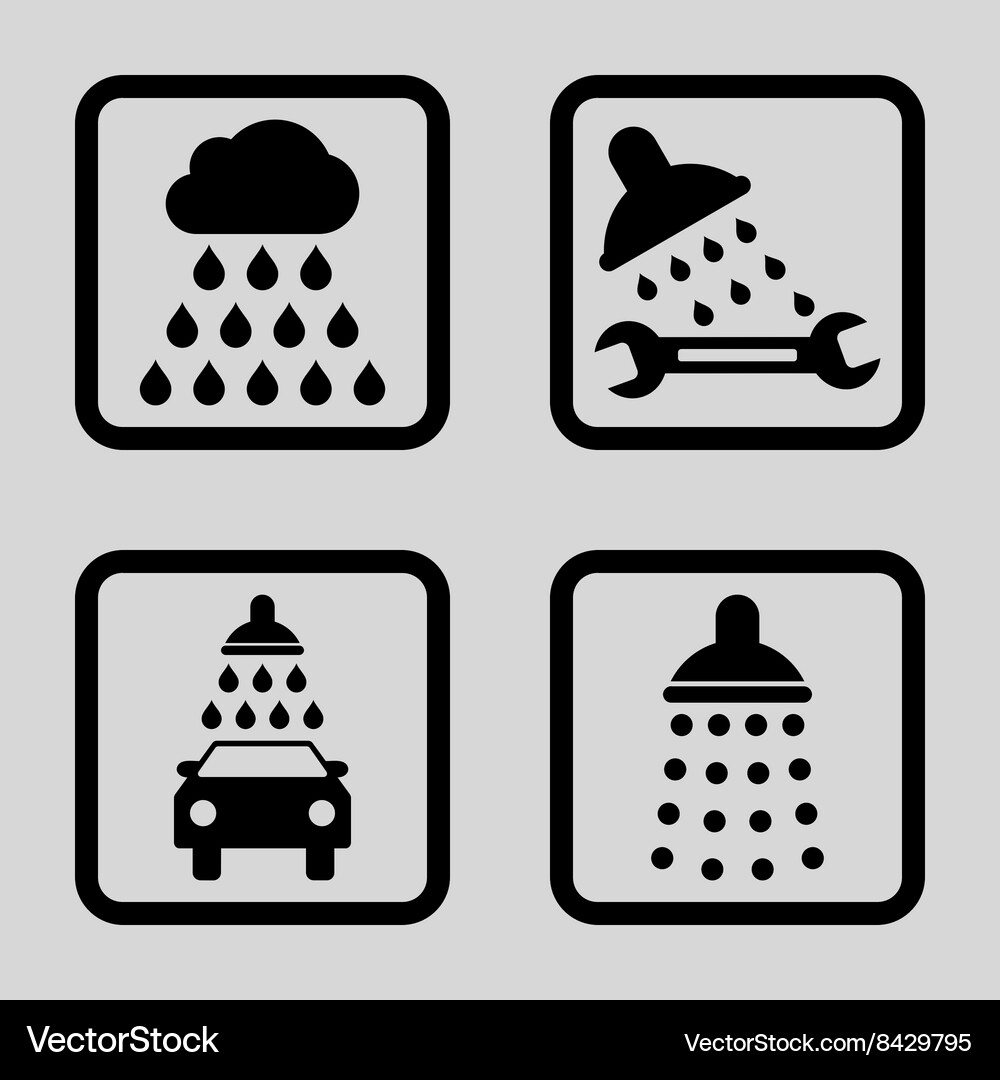 Shower flat squared icon Royalty Free Vector Image