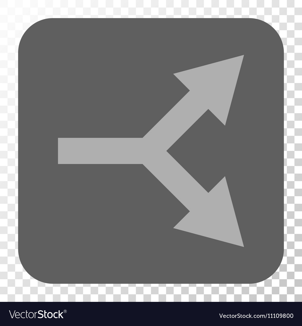 Bifurcation arrow right rounded square button