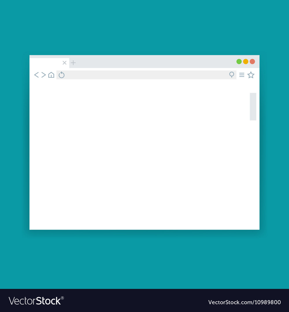 Browser window blank web page template Royalty Free Vector
