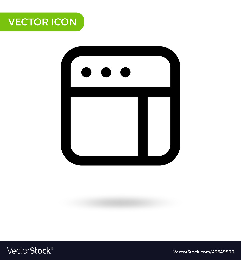 Browser window icon minimal and creative vector image Browser window icon minimal and creative