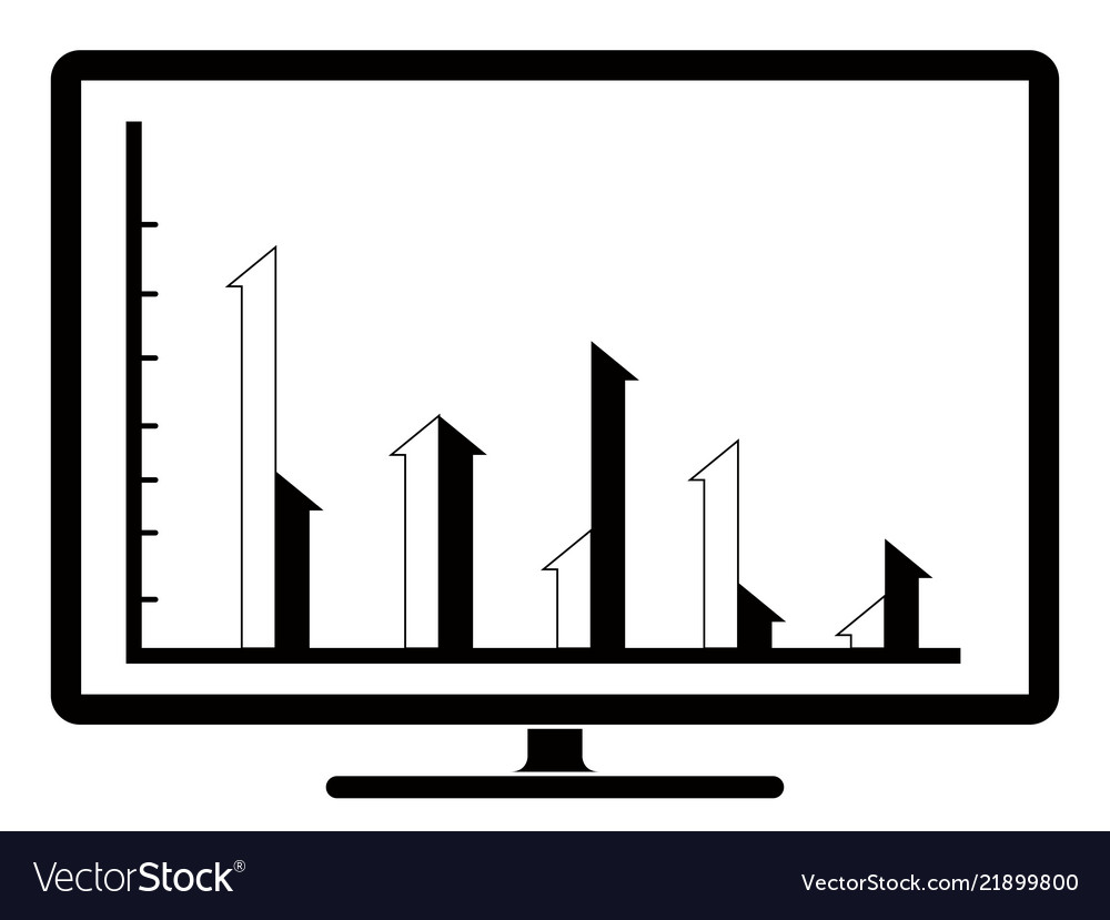 Business graph on a computer screen