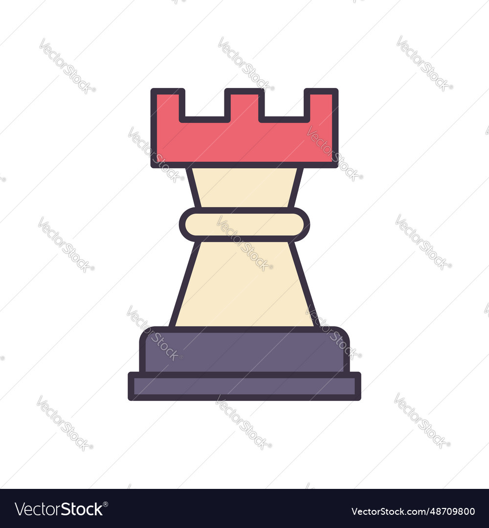 rook chess color icon vector illustration, Stock vector