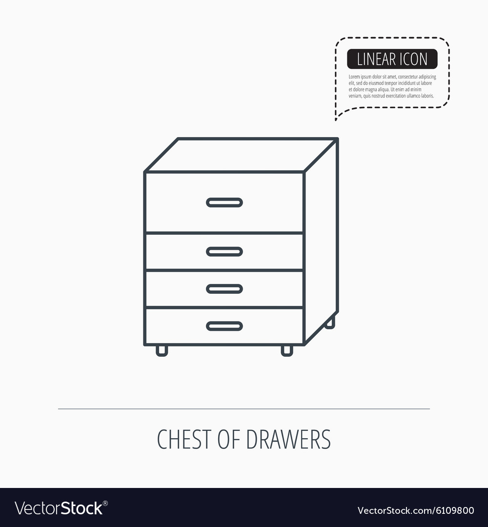 Chest of drawers icon interior commode sign