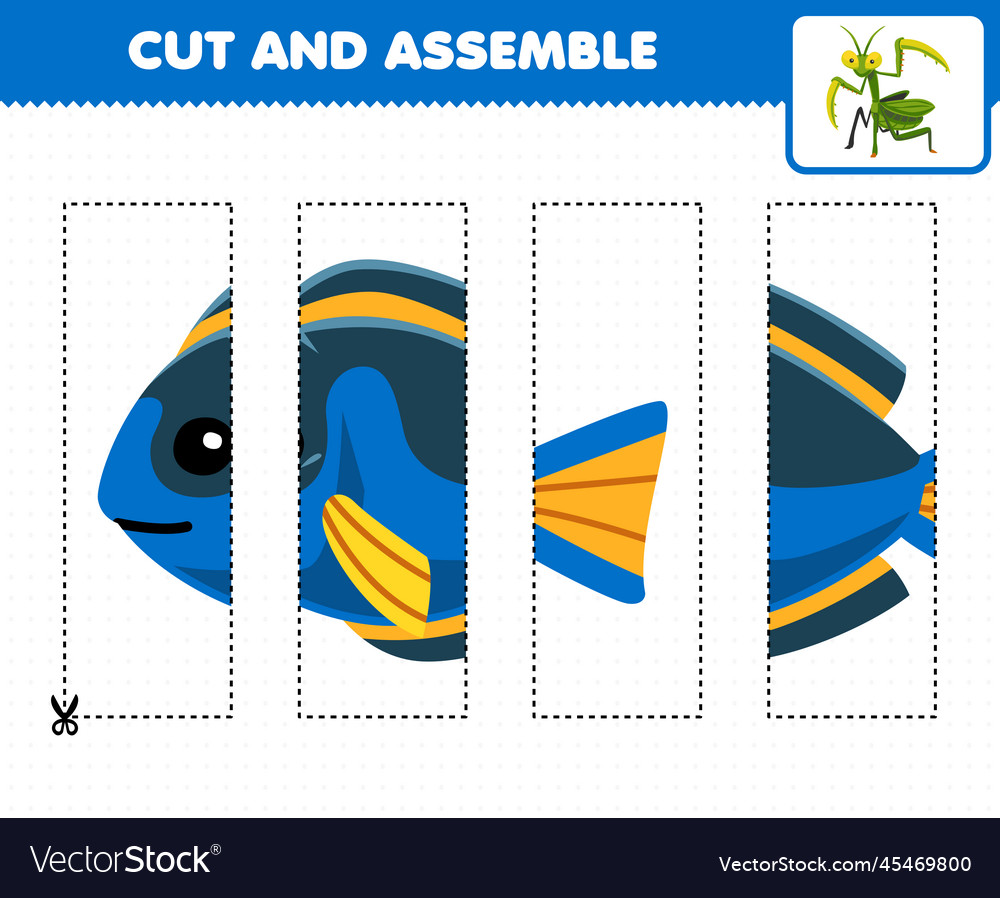 Education game for children cutting practice Vector Image