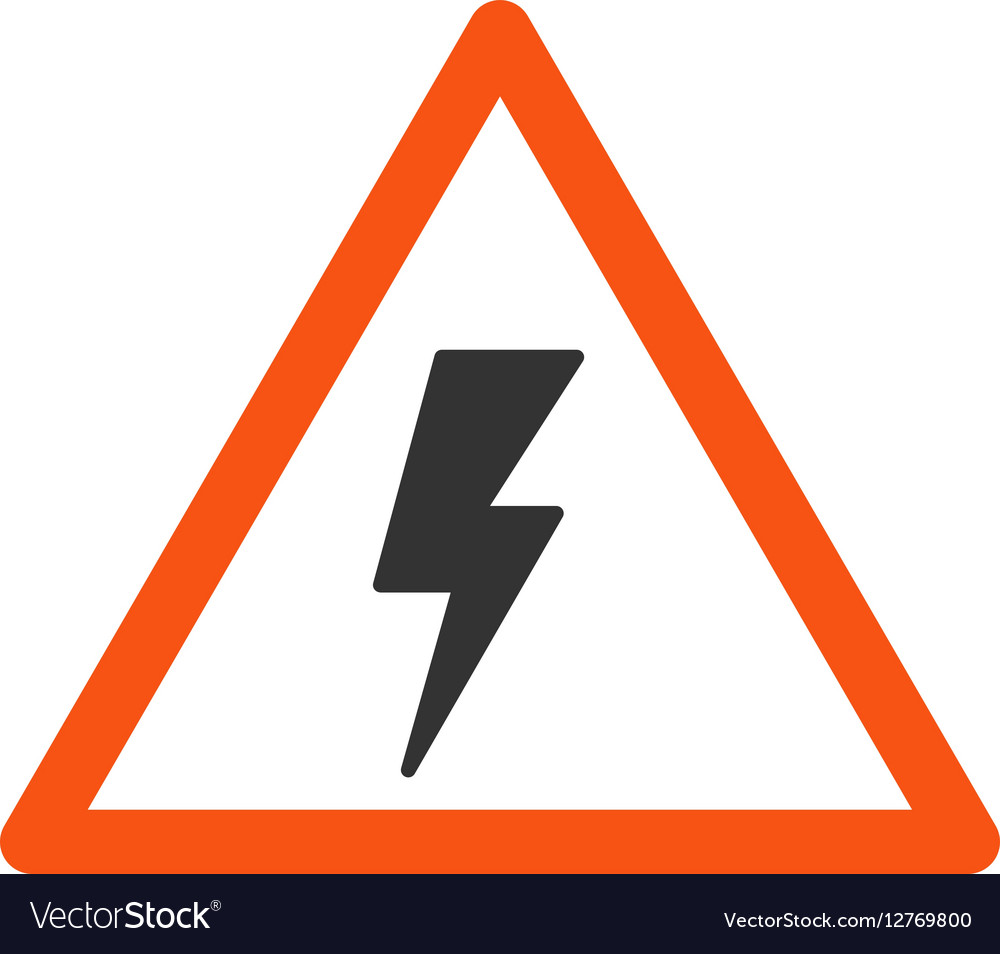 Electricity shock warning flat icon Royalty Free Vector