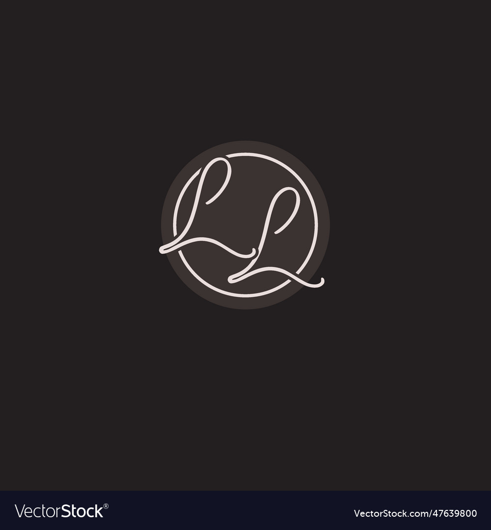 Initials ll logo monogram with simple circle line