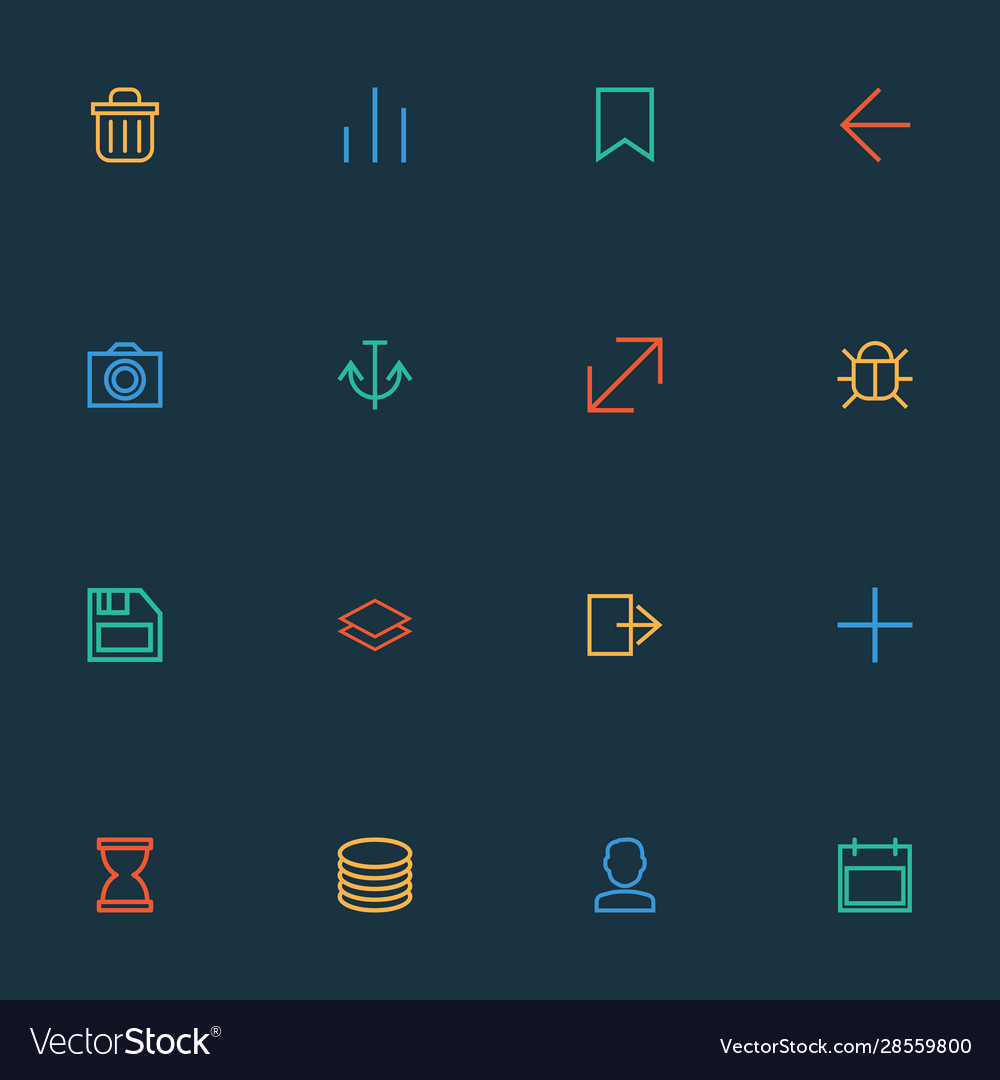 Interface Icons Line Style mit db Ausgang plus vector image Interface Icons Line Style mit db Ausgang plus