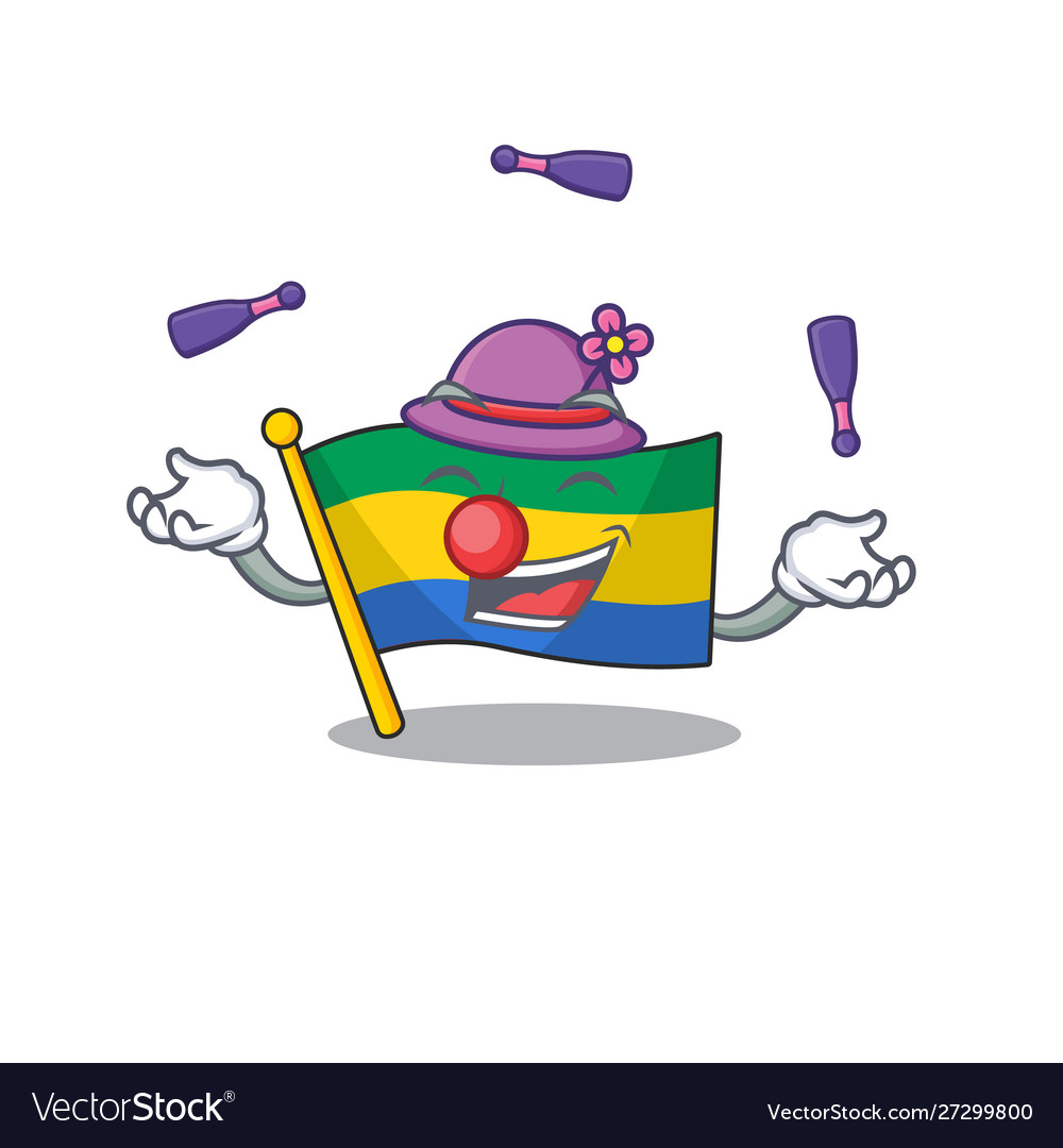 Juggling flag gabon stored in drawer character
