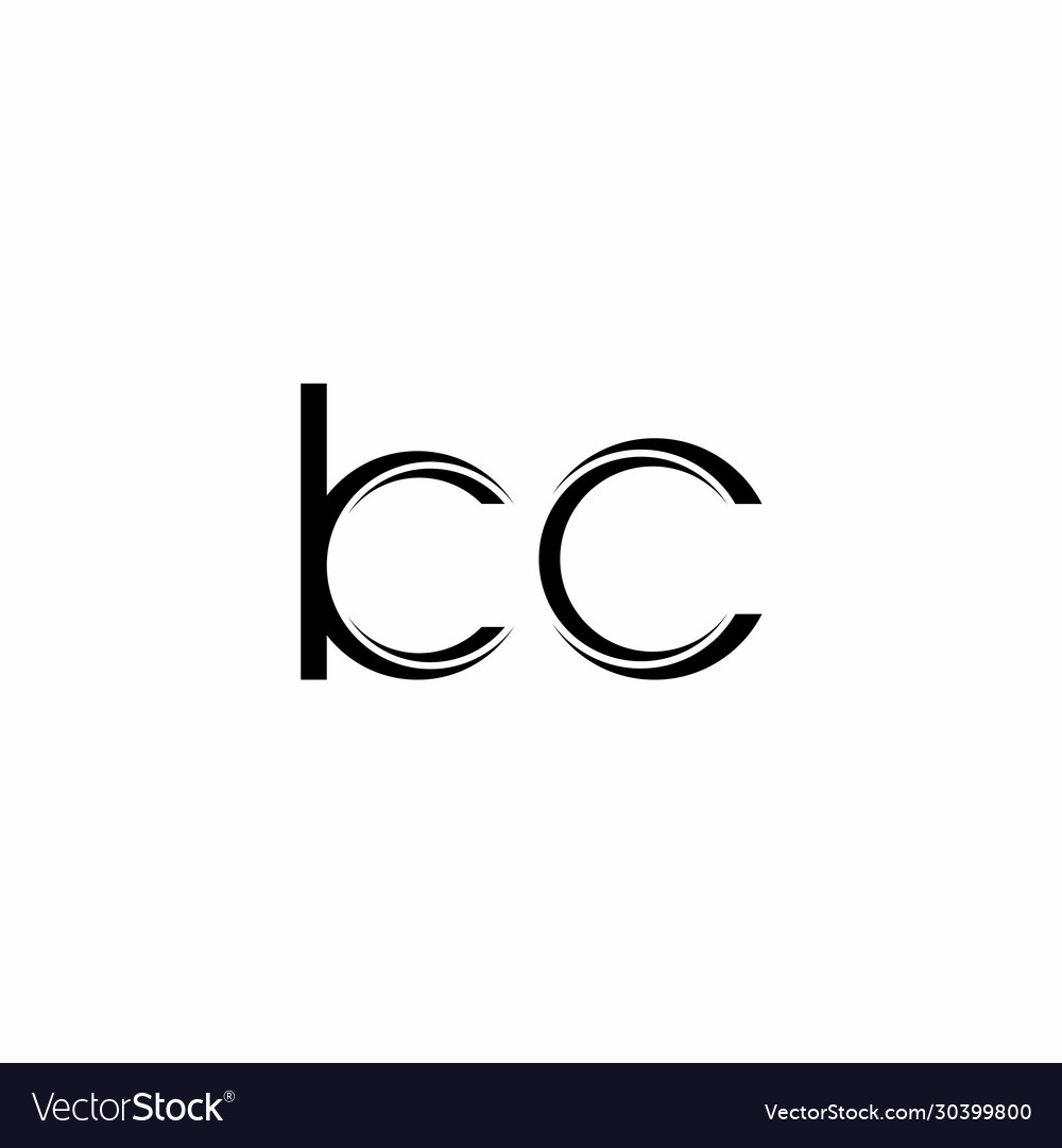 Kc logo monogram with slice rounded modern design Vector Image