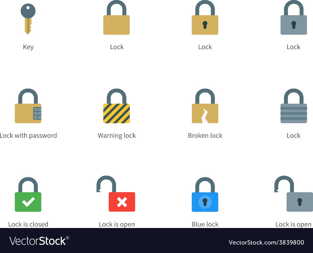 Lock and Key Icon Set - Security