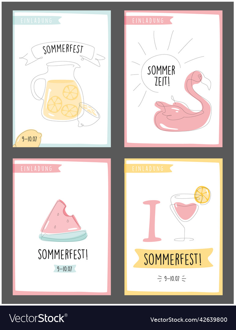 Postcard for german summer party sommerfest