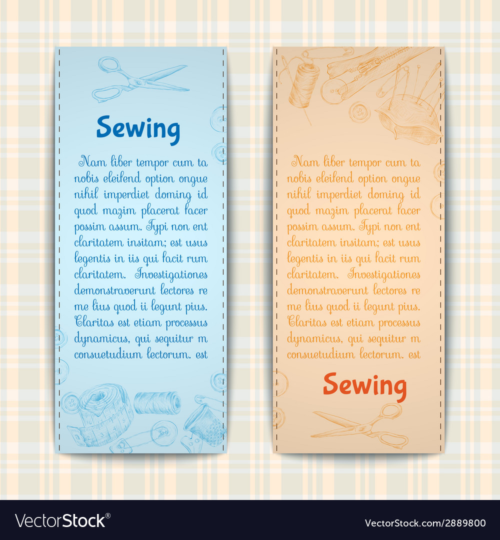 sewing banners set royalty free vector image vectorstock
