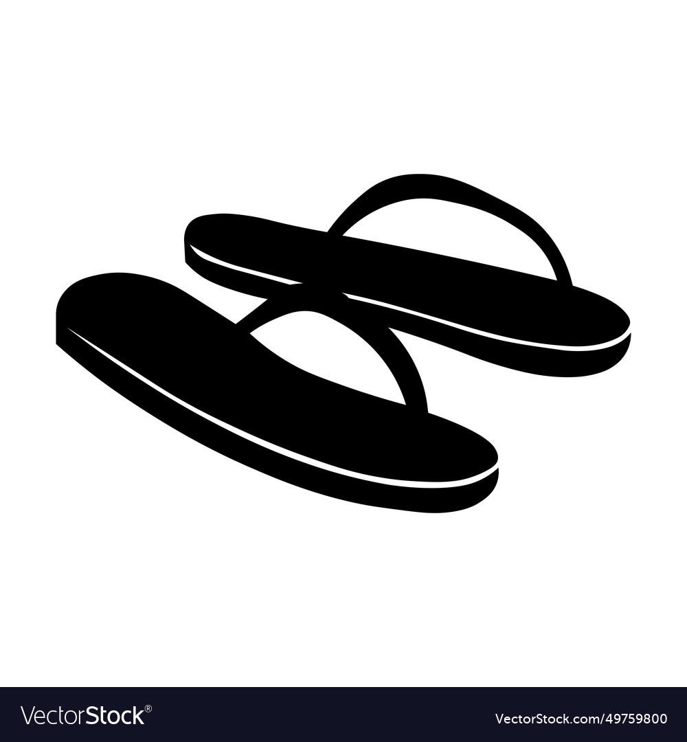 Slippers black icon on white background