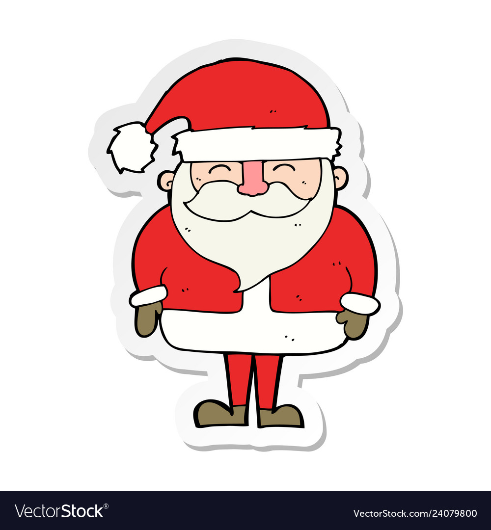 Sticker of a cartoon santa claus Royalty Free Vector Image