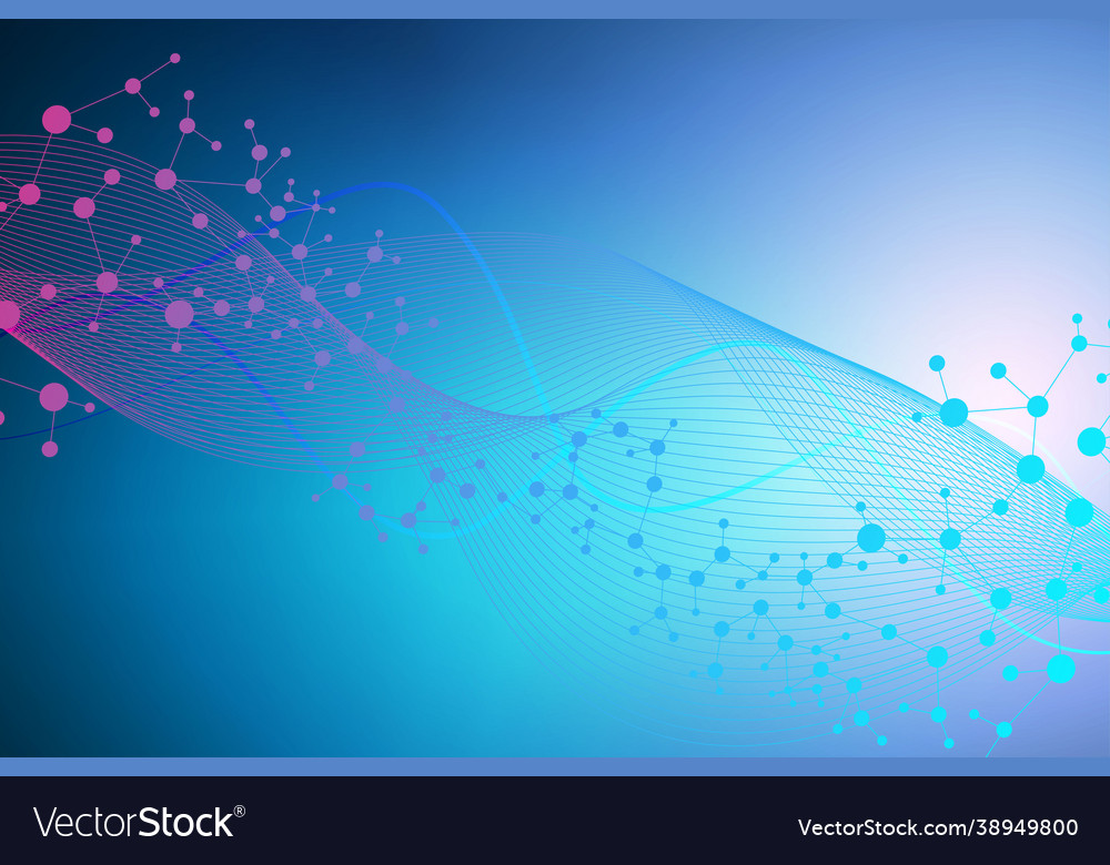 Structure molecule and communication dna atom vector image Structure molecule and communication dna atom