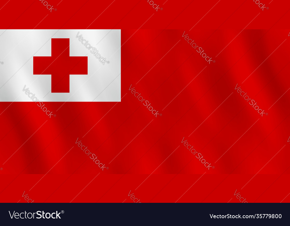 Tonga flag with waving effect official proportion Vector Image