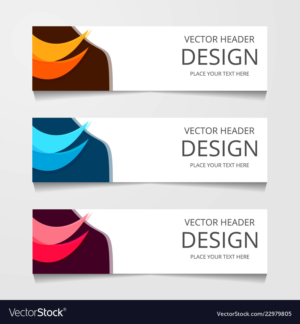 Abstract design banner web template with three Vector Image Abstract design banner web template with three
