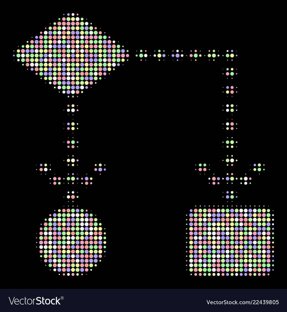 Algorithm scheme halftone mosaic of dots vector image Algorithm scheme halftone mosaic of dots