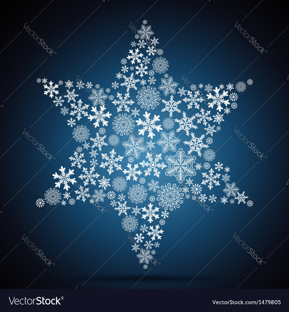 Christmas star snowflake design background Vector Image