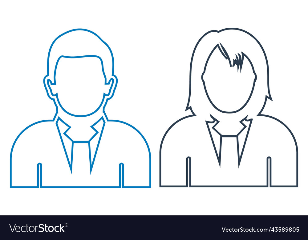 Corporate couple icon line style eps Royalty Free Vector