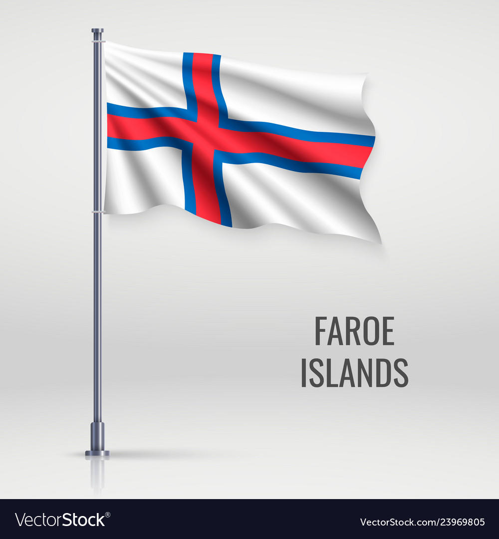 Faroe Islands Flag on Pole