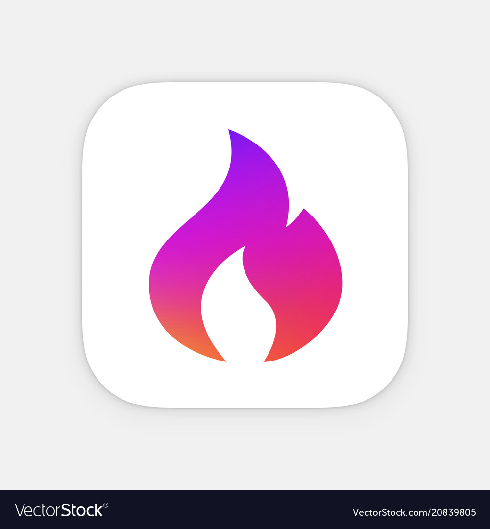 Fire app icon template mobile application Vector Image