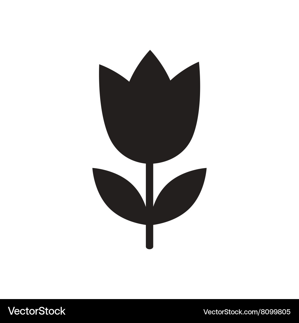 Flat icon in black and white flower Royalty Free Vector