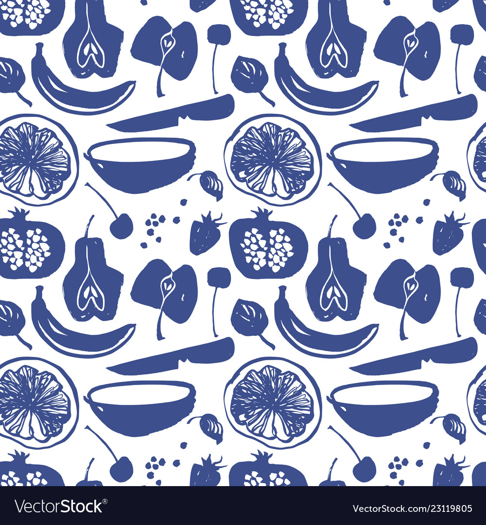 Fruit silhouettes pattern