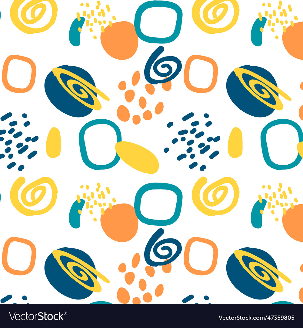 Hand drawn brush pattern background with abstract