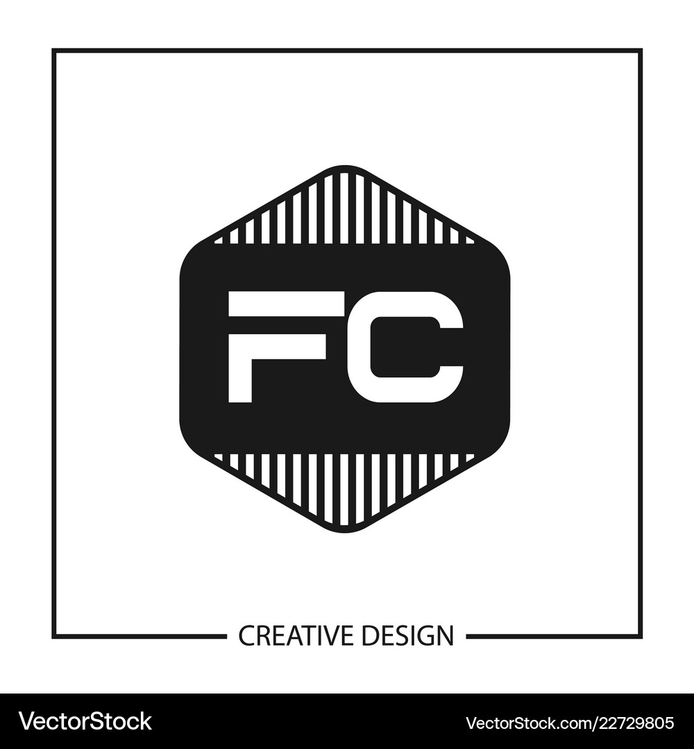 Initial letter fc logo template design Royalty Free Vector