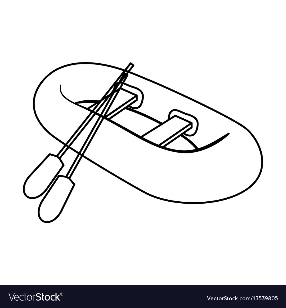 Orange rubber lifeboatthe boat which weighs Vector Image