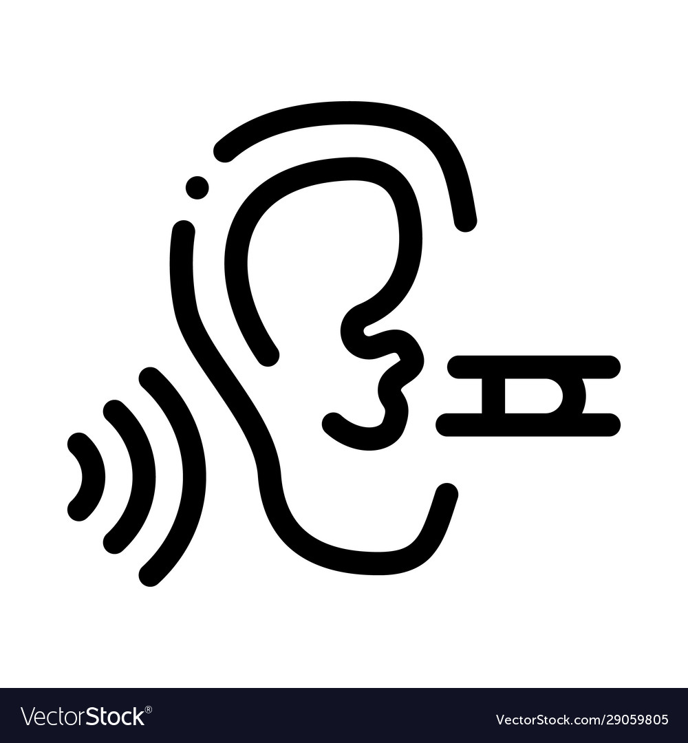 Perfect hearing icon outline Royalty Free Vector Image