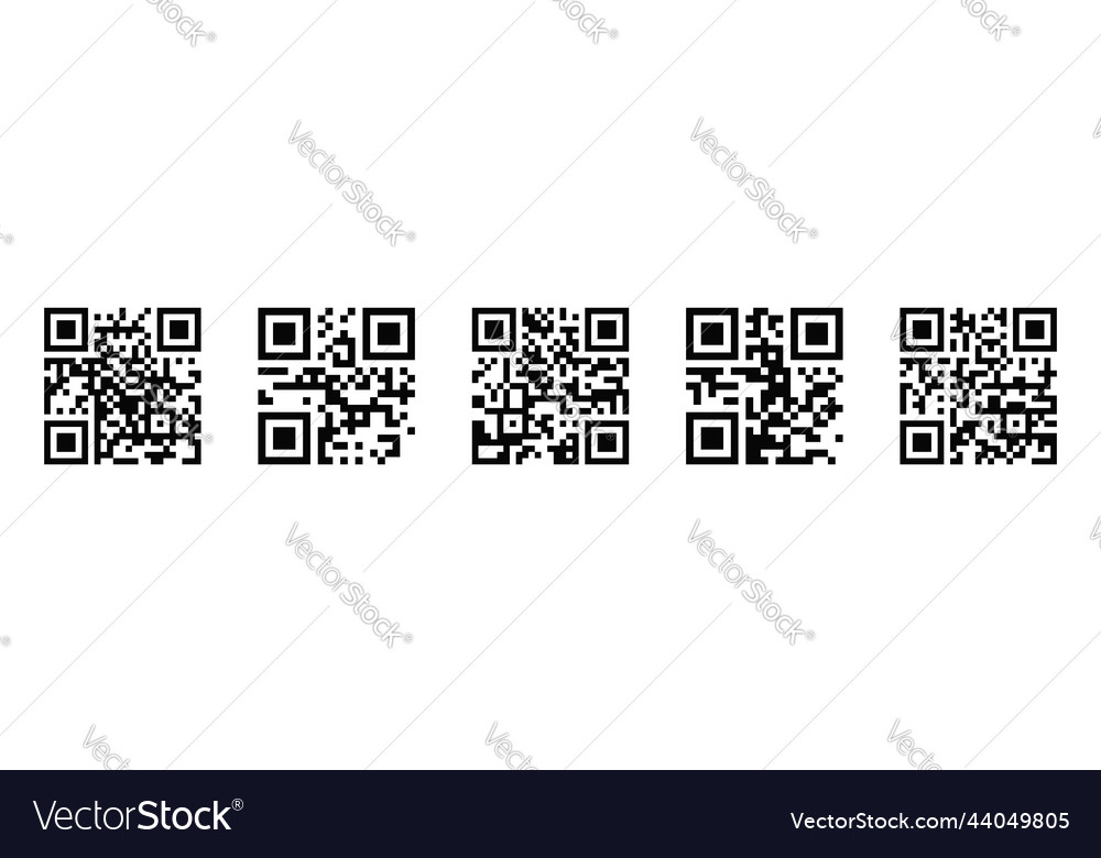 Set of qr code icons matrix barcode pictograms