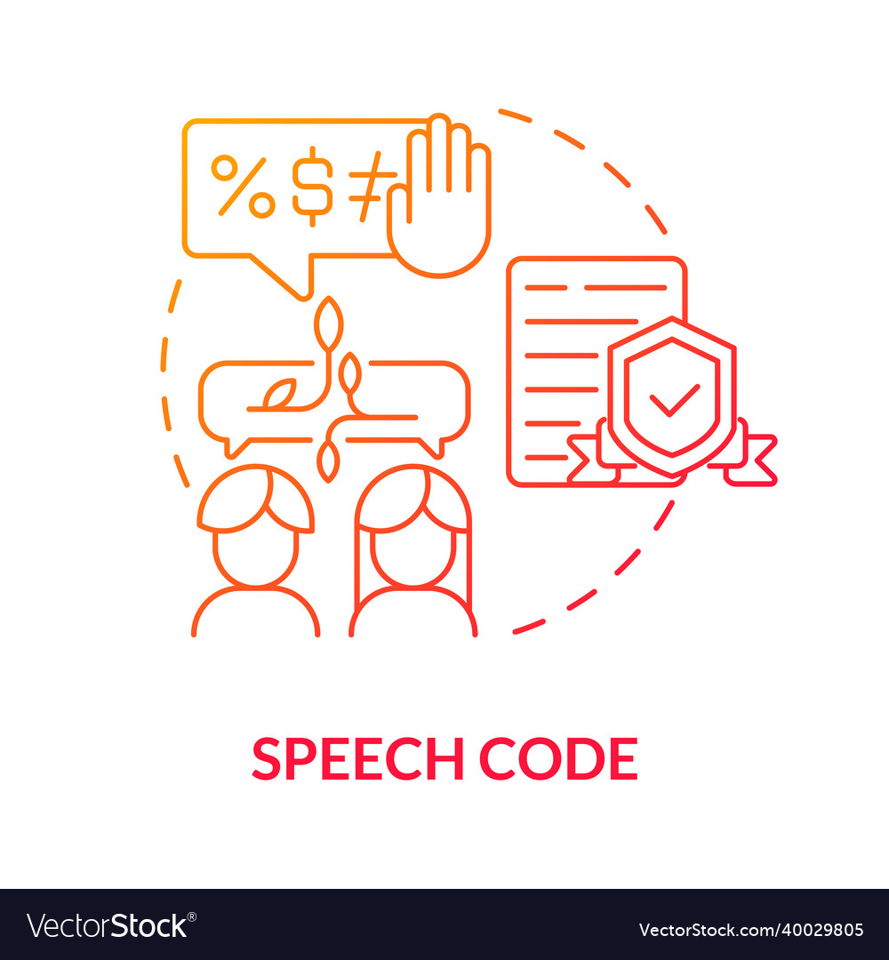 Speech code red gradient concept icon vector image Speech code red gradient concept icon
