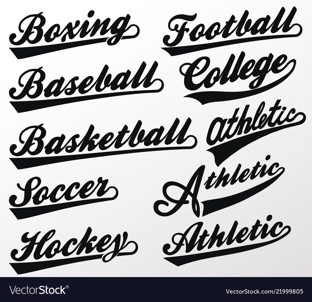 Swooshes set for athletic typography Royalty Free Vector