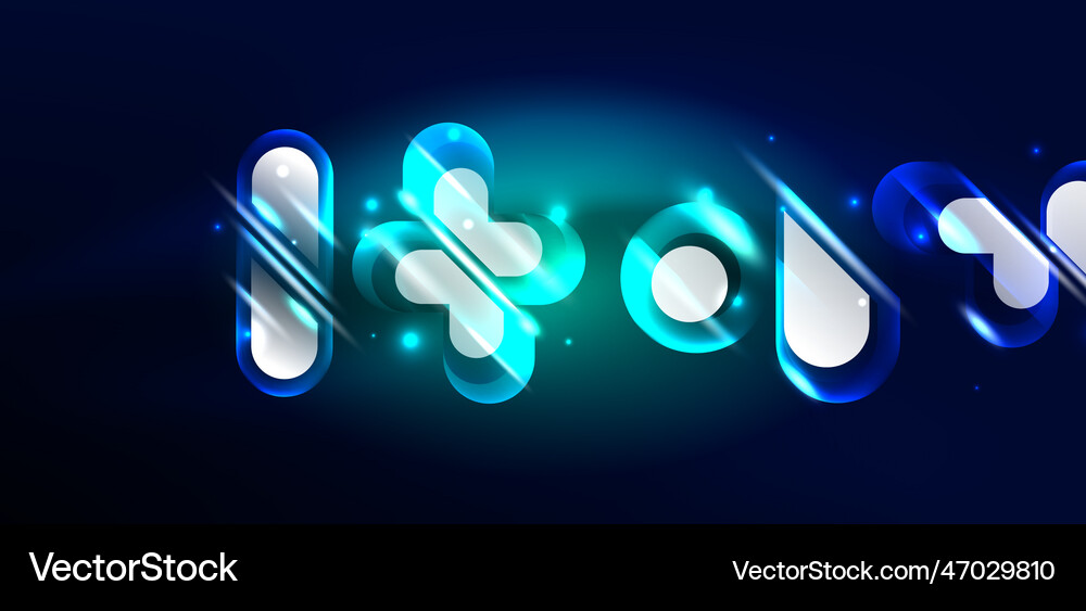 Abstract Background Glowing Neon Light Geometric Vector Image