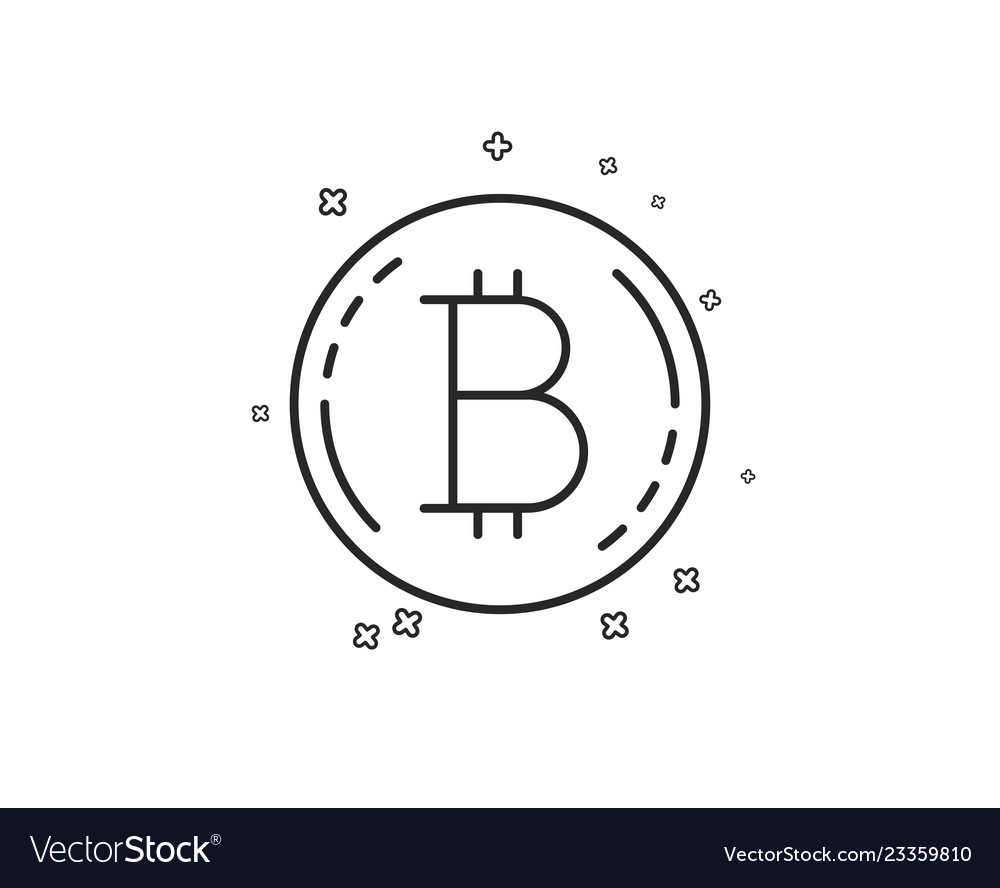 Bitcoin line icon cryptocurrency coin sign Vector Image