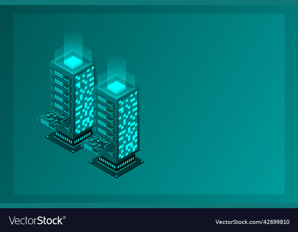 Datacenter isometric abstract 3d hosting server Vector Image Datacenter isometric abstract 3d hosting server