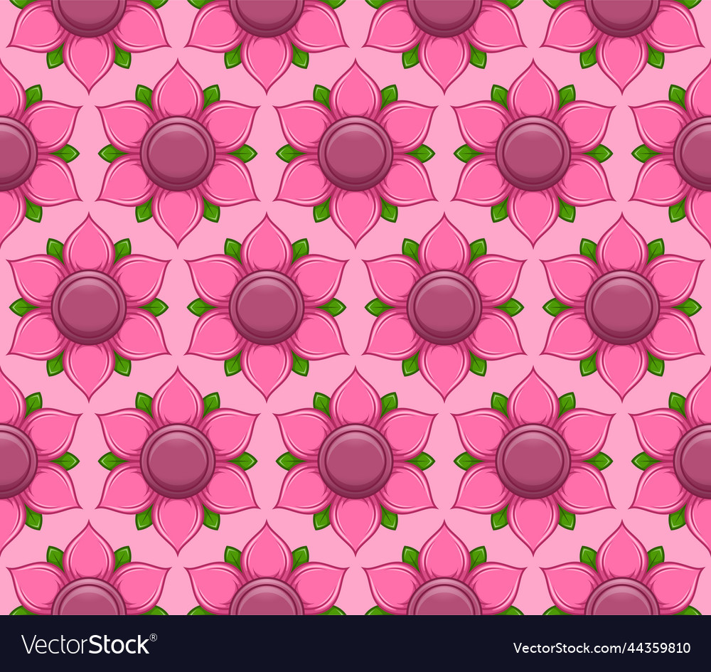 Design pattern with lotus flowers vector image Design pattern with lotus flowers