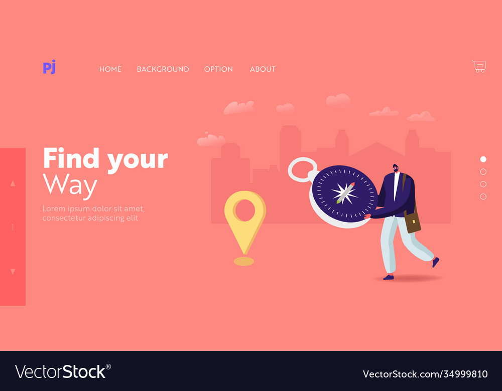 Geolocation gps navigation landing page template vector image Geolocation gps navigation landing page template