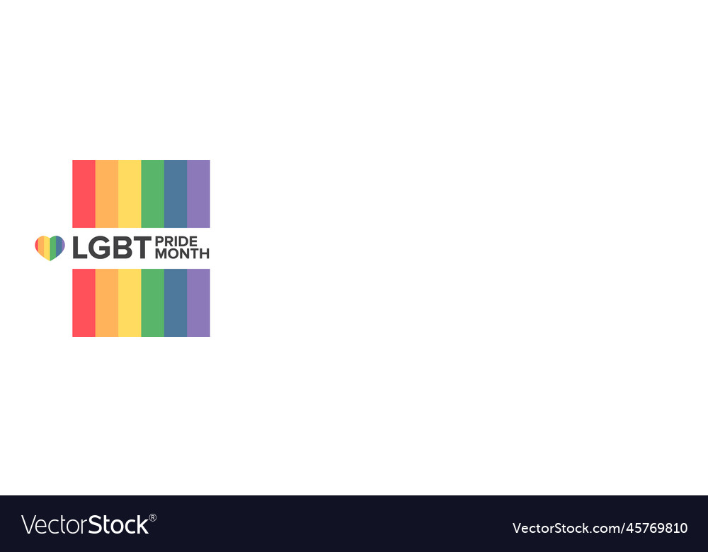 Happy Pride Month Horizontal Banner With Pride Vector Image