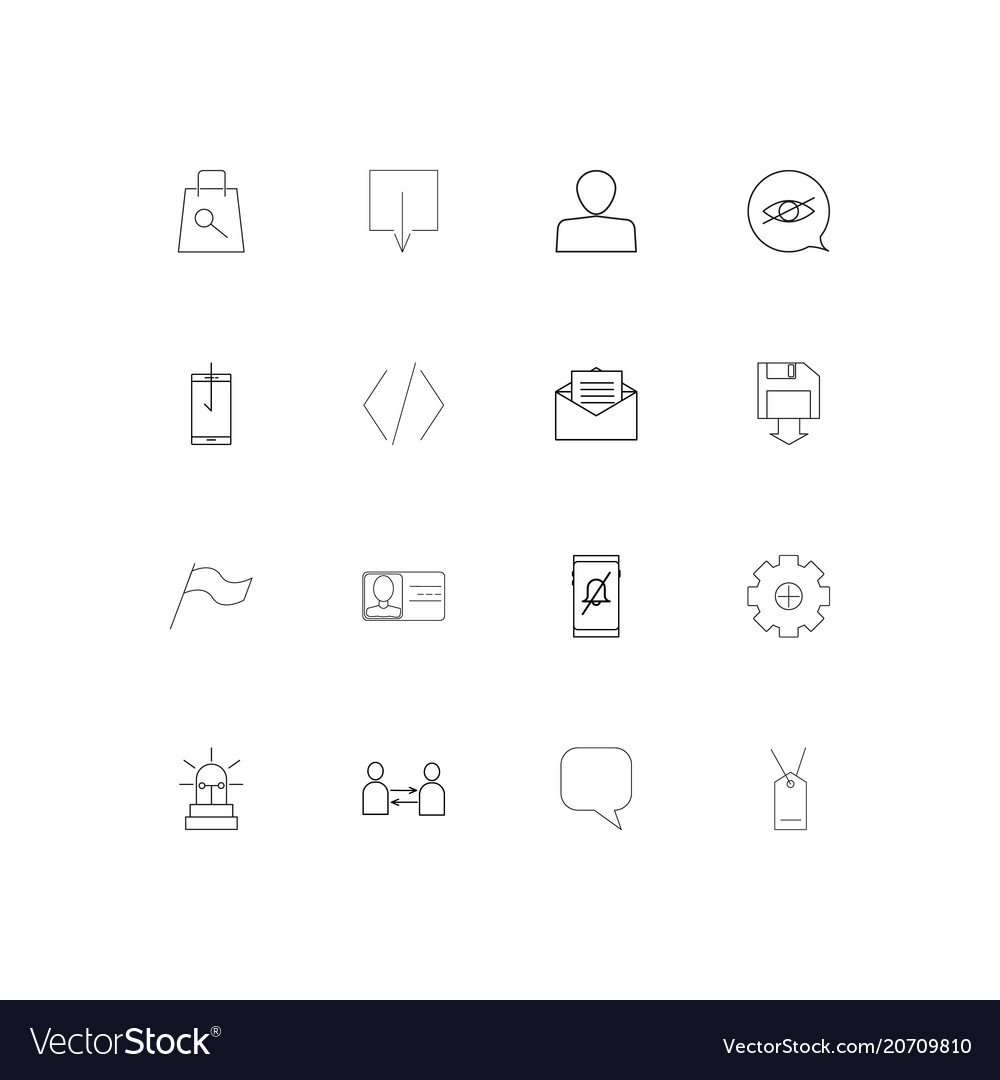 Internet technologies simple linear icons set