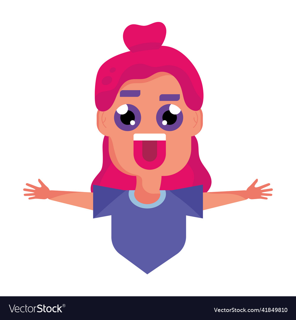 Isolated happy girl avatar cartoon