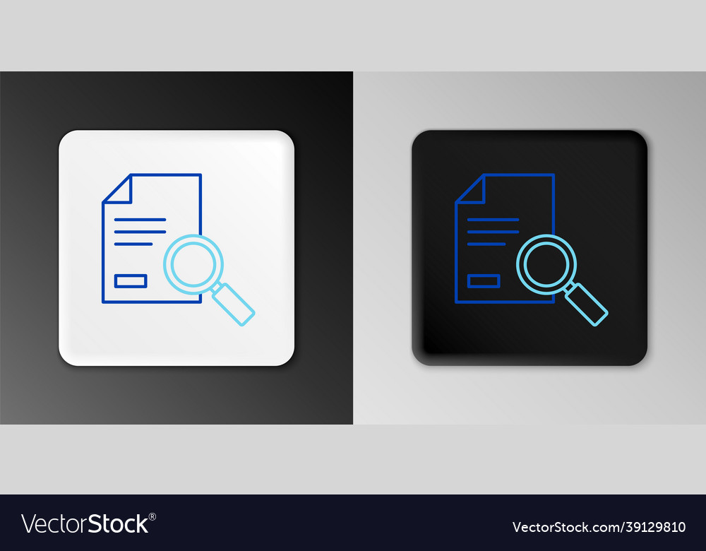 Line document with search icon isolated on grey vector image Line document with search icon isolated on grey