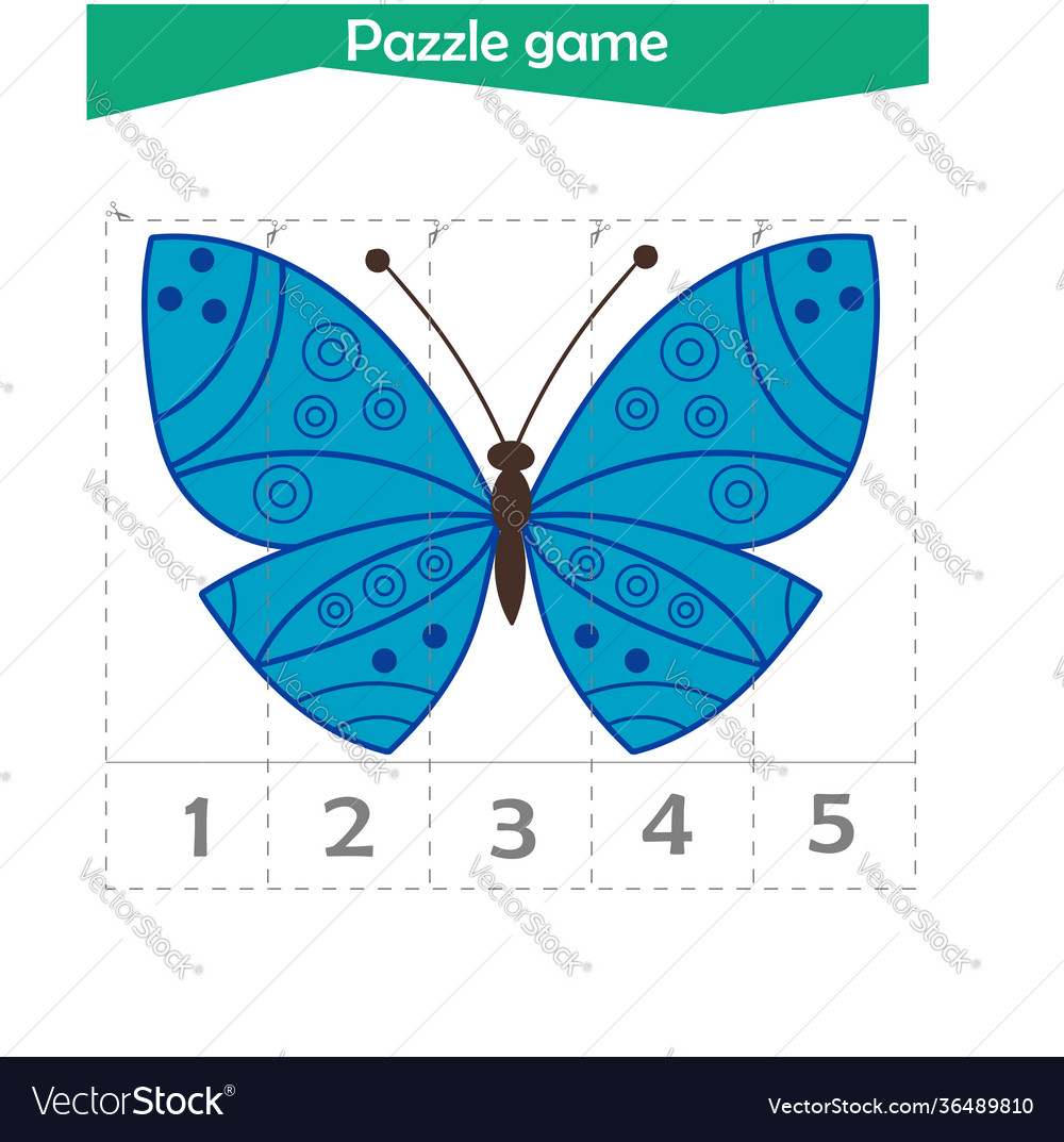 Math puzzle for children we cut and play