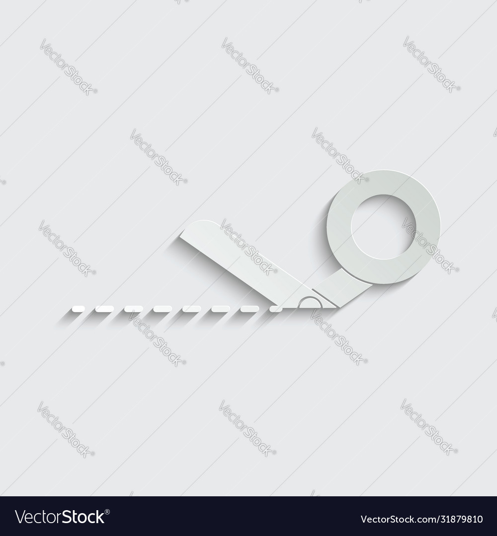 Paper scissors icon with shadow