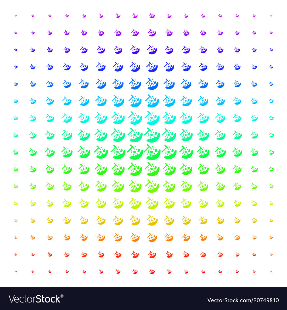 Rocks mining icon halftone spectrum effect