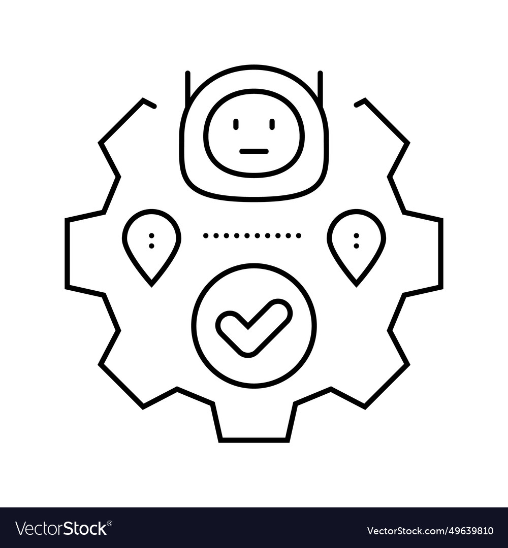 Route optimization autonomous delivery line icon vector image Route optimization autonomous delivery line icon